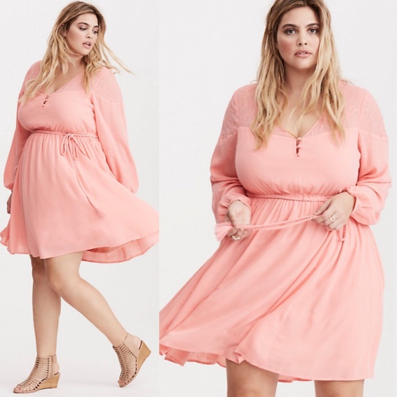 torrid Dresses & Skirts - Torrid Embroidered Mesh Gauze Skater Dress 1X